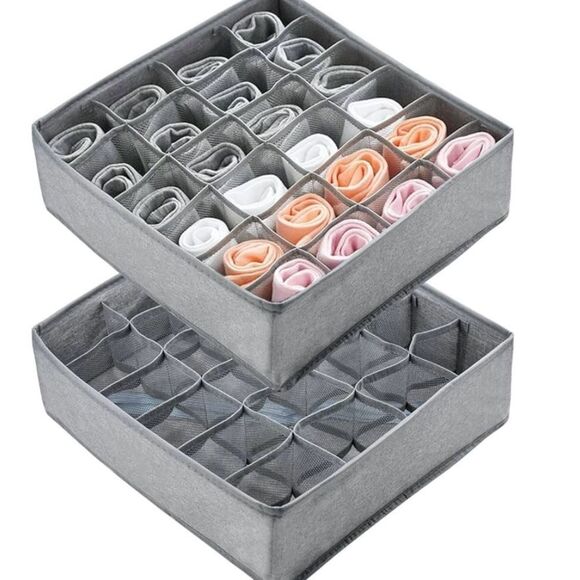 Gray Fabric Drawer Organizer - Picture 1 of 11
